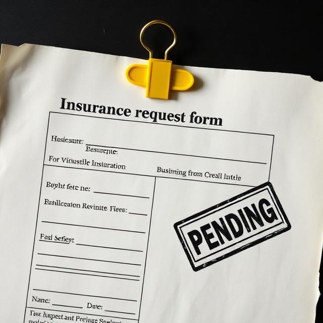 Fictional insurance request form preview