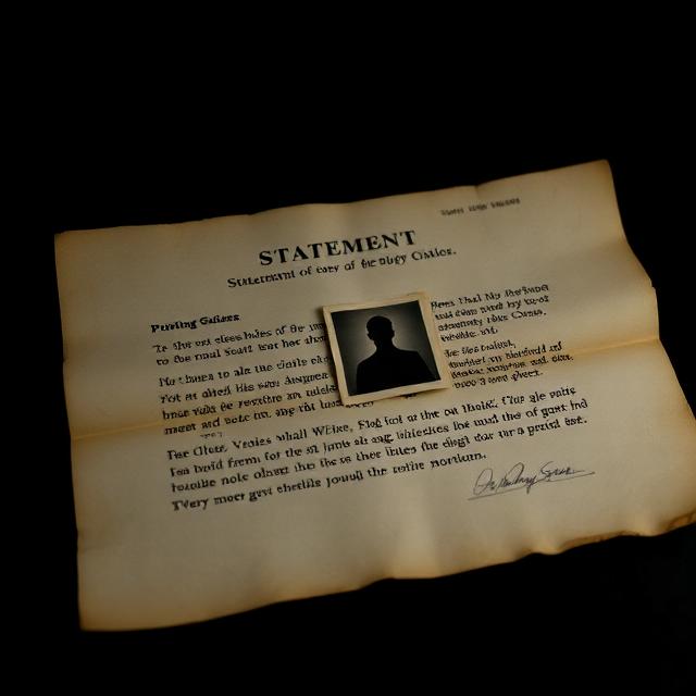 Fictional witness statement page preview
